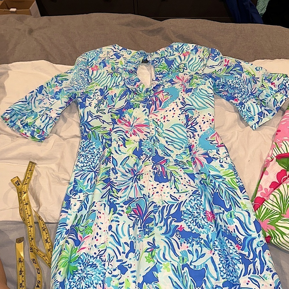 💙🩵Lilly Pulitzer Fiesta Stretch Dress Coastal Blue dress size 00 - Picture 13 of 17